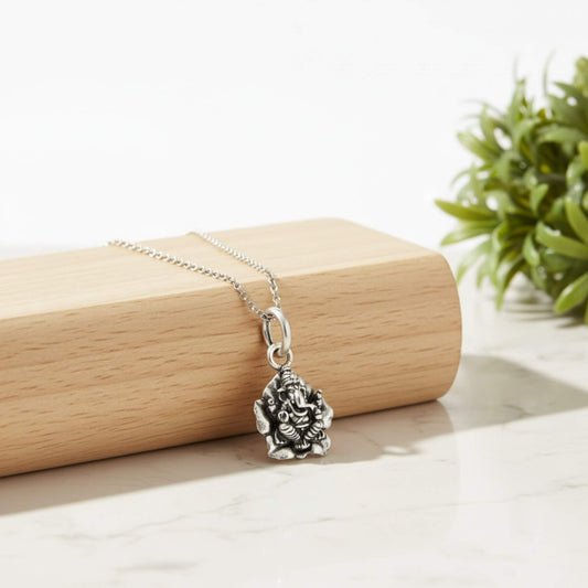Azita 925 Sterling Silver God Ganesh Pendant for Men and Women without chain with Certificate of Authenticity and 925 Stamp.