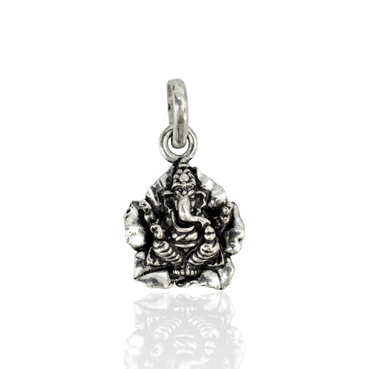 Azita 925 Sterling Silver God Ganesh Pendant for Men and Women without chain with Certificate of Authenticity and 925 Stamp |Balachandra|