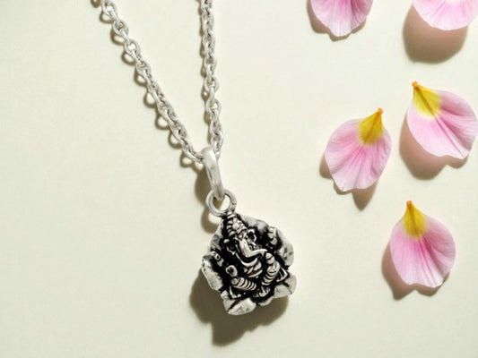 Azita 925 Sterling Silver God Ganesh Pendant for Men and Women without chain with Certificate of Authenticity and 925 Stamp.
