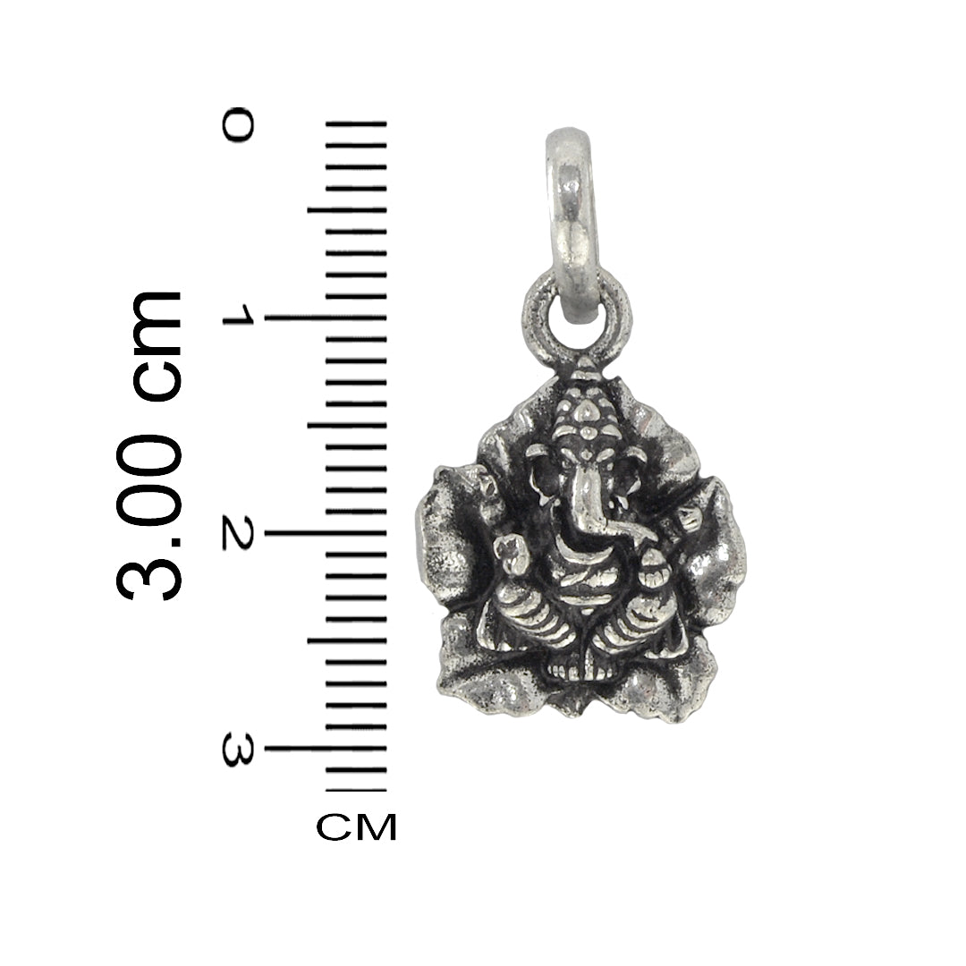 Azita 925 Sterling Silver God Ganesh Pendant for Men and Women without chain with Certificate of Authenticity and 925 Stamp |Balachandra|