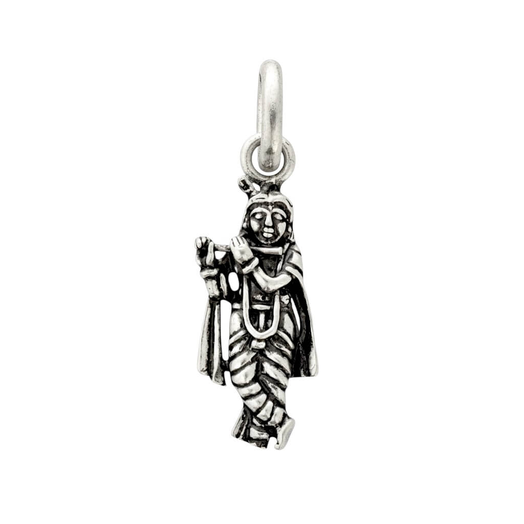 Azita 925 Sterling Silver God Krishna Pendant for Men and Women without chain with Certificate of Authenticity and 925 Stamp