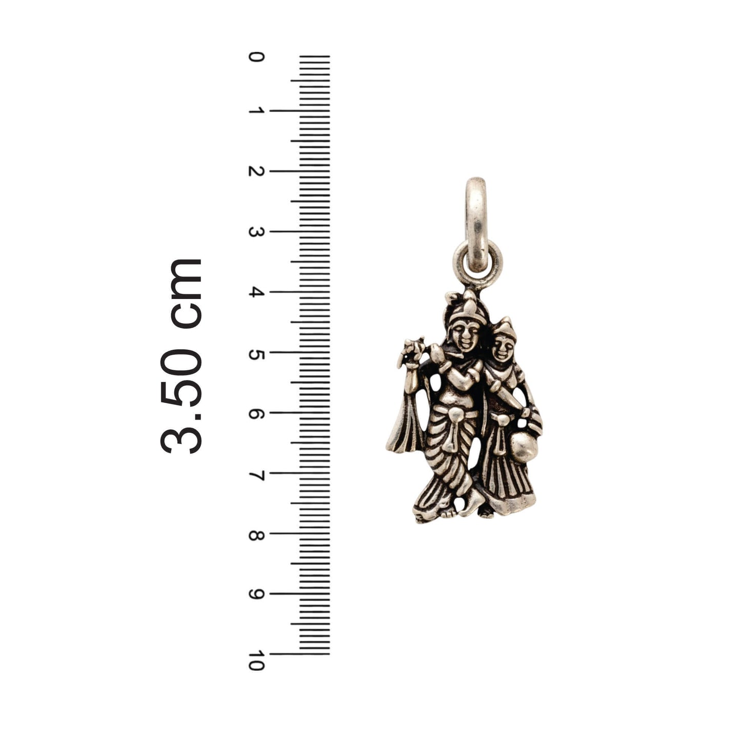 Azita 925 Sterling Silver God Radha Krishna Pendant for Men and Women without chain with Certificate of Authenticity and 925 Stamp