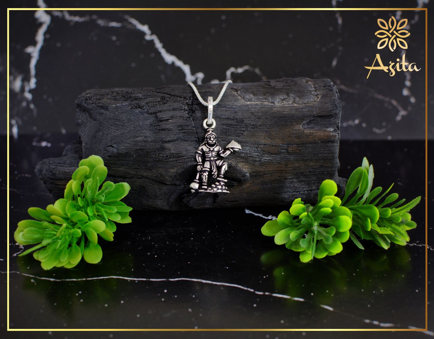 Azita 925 Sterling Silver God Hanuman Pendant for Men and Women without chain with Certificate of Authenticity and 925 Stamp