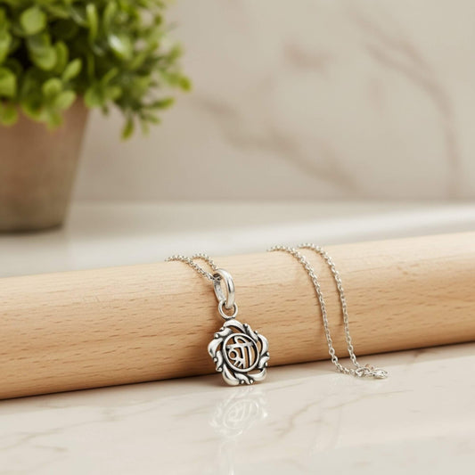 Azita 925 Sterling Silver Religious Shree pendant for Men and Women without chain with Certificate of Authenticity and 925 Stamp