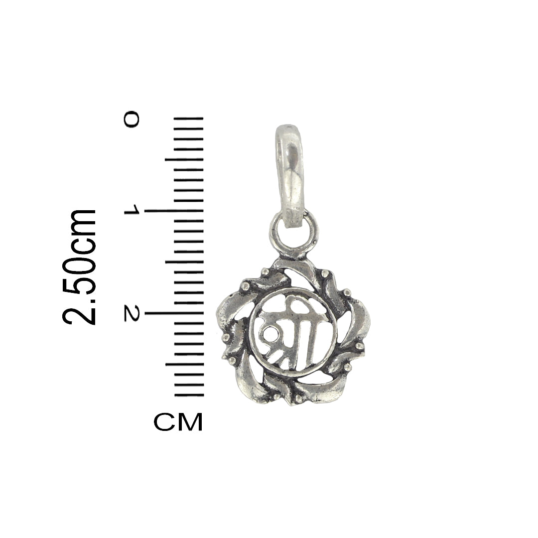 Azita 925 Sterling Silver Religious Shree pendant for Men and Women without chain with Certificate of Authenticity and 925 Stamp