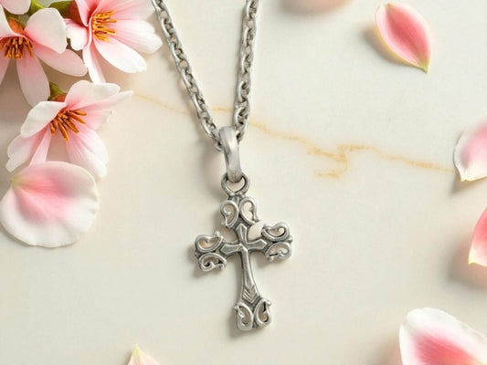 Azita 925 Sterling Silver Lord Jesus Cross Pendant for Men and Women without chain with Certificate of Authenticity and 925 Stamp