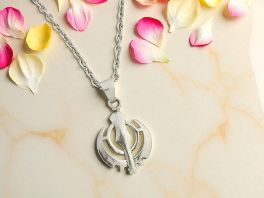 Azita 925 Sterling Silver Sikhism Khanda/khalsa pendant for Men and Women without chain with Certificate of Authenticity and 925 Stamp