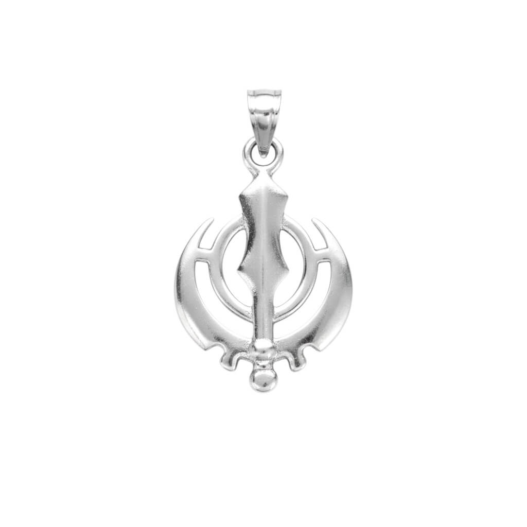 Azita 925 Sterling Silver Sikhism Khanda/khalsa pendant for Men and Women without chain with Certificate of Authenticity and 925 Stamp