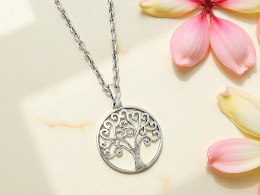 Azita 925 Sterling Silver Tree of life Pendant for Men and Women without chain with Certificate of Authenticity and 925 Stamp