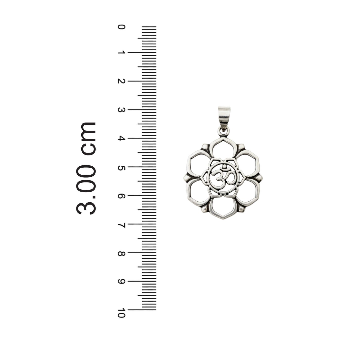 Azita 925 Sterling Silver Religious Om in flower Pendant for Men and Women without chain with Certificate of Authenticity and 925 Stamp