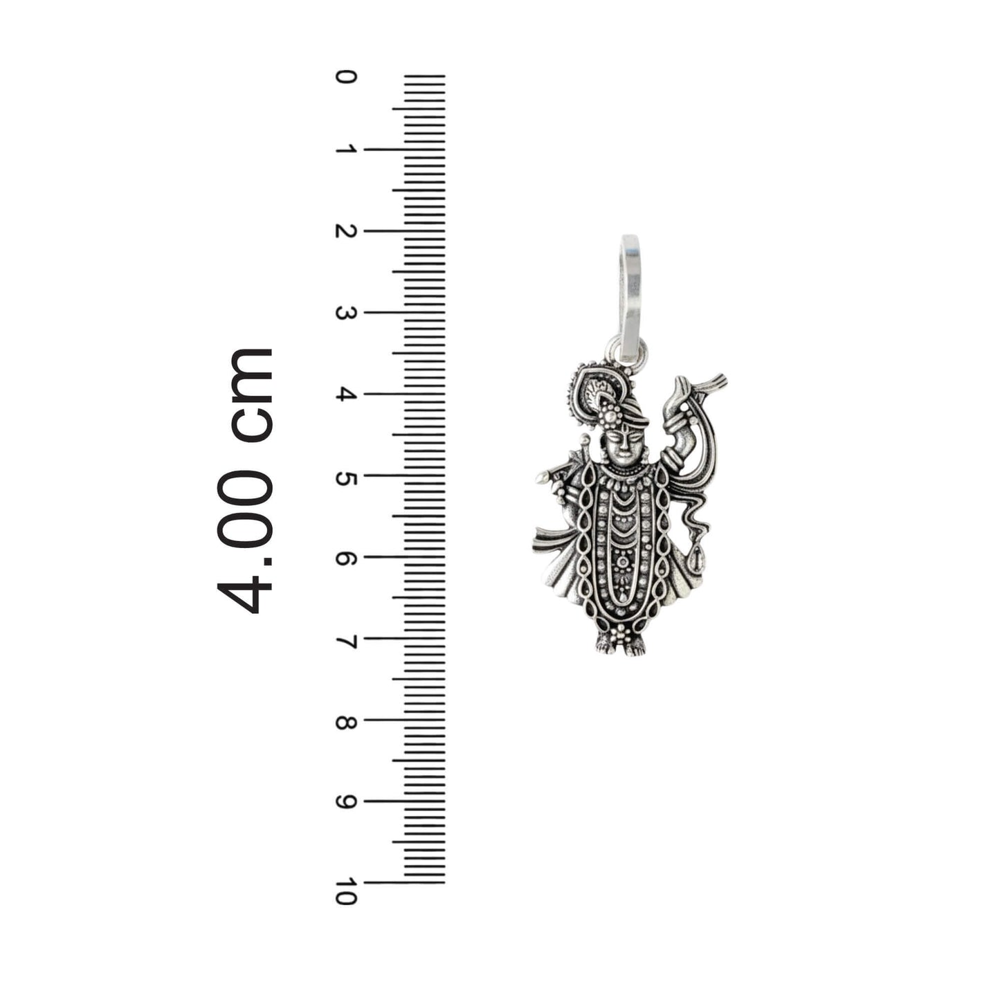 Azita 925 Sterling Silver God Krishna Pendant for Men and Women without chain with Certificate of Authenticity| Shreenathji|