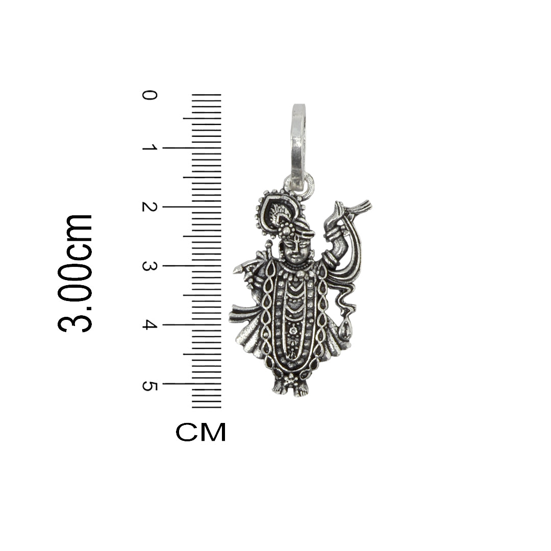 Azita 925 Sterling Silver God Krishna Pendant for Men and Women without chain with Certificate of Authenticity| Shreenathji|