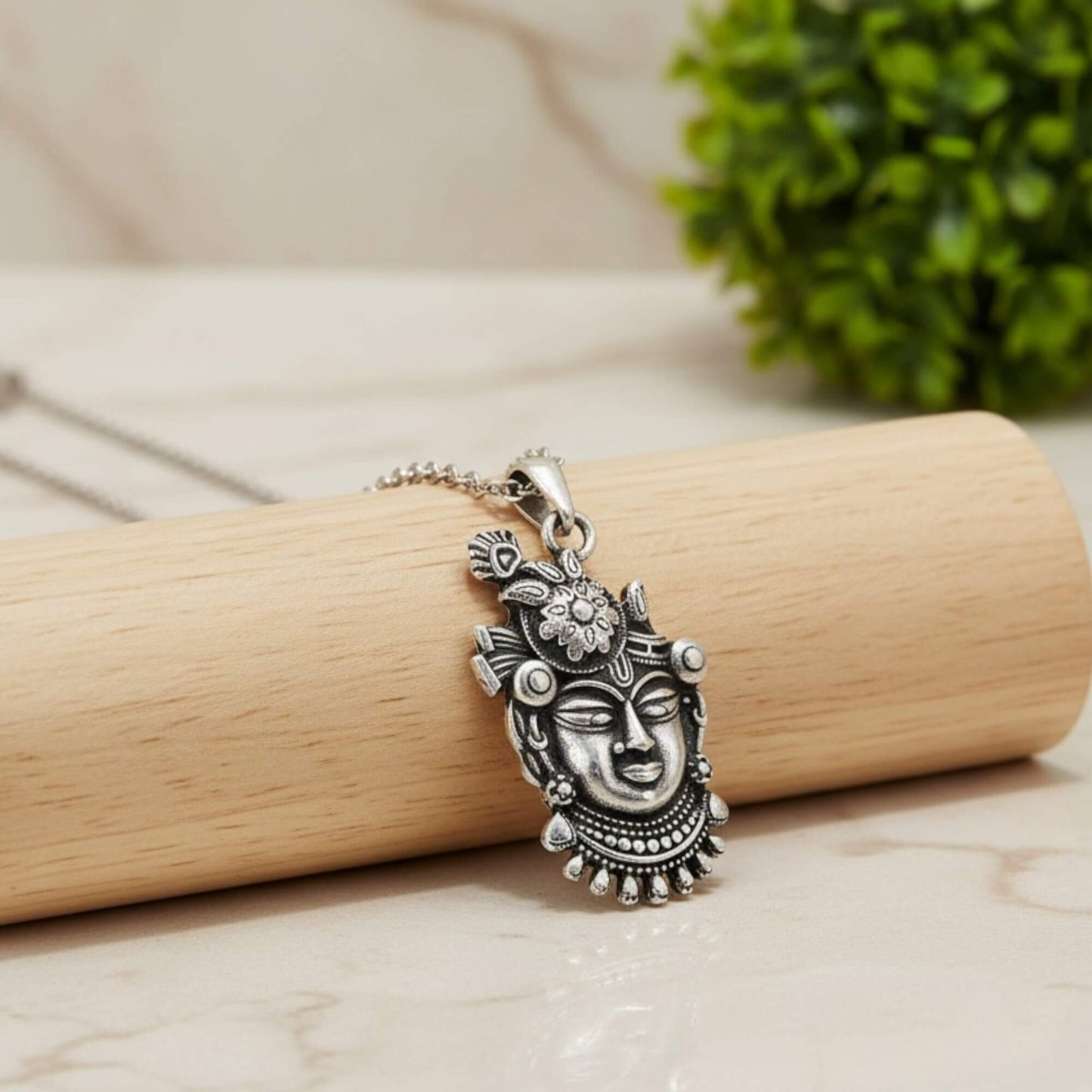 Azita 925 Sterling Silver God Krishna Pendant for Men and Women without chain with Certificate of Authenticity| Dwarkadhish ji|
