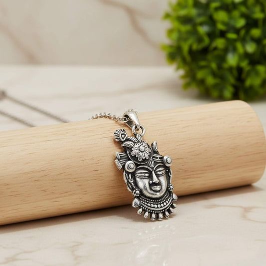 Azita 925 Sterling Silver God Krishna Pendant for Men and Women without chain with Certificate of Authenticity| Dwarkadhish ji|