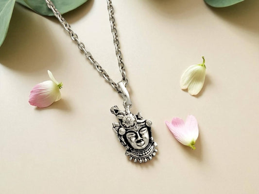 Azita 925 Sterling Silver God Krishna Pendant for Men and Women without chain with Certificate of Authenticity| Dwarkadhish ji|