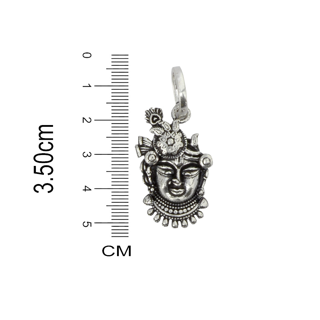 Azita 925 Sterling Silver God Krishna Pendant for Men and Women without chain with Certificate of Authenticity| Dwarkadhish ji|