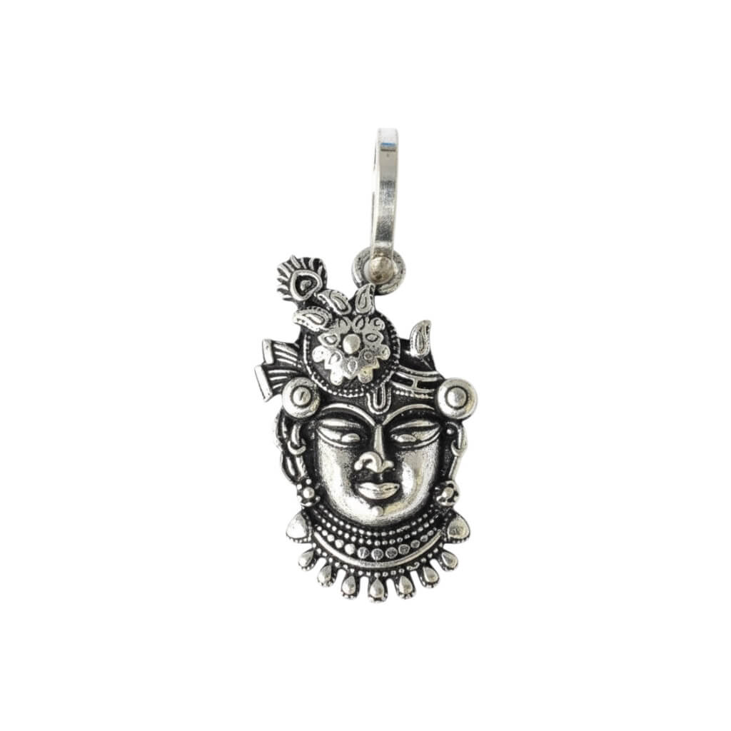 Azita 925 Sterling Silver God Krishna Pendant for Men and Women without chain with Certificate of Authenticity| Dwarkadhish ji|