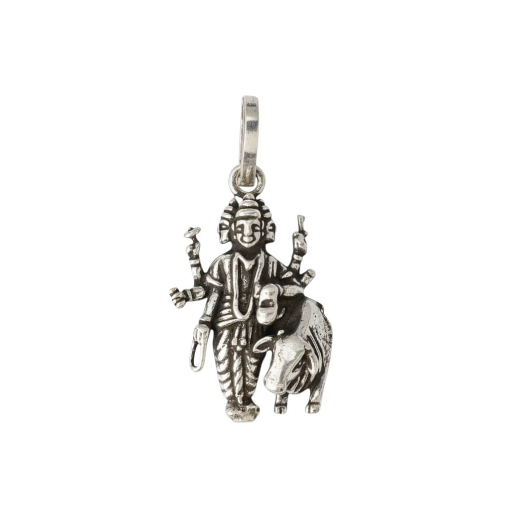 Azita 925 Sterling Silver God Tridev (Bhrama, Vishu, Shiv) Pendant for Men and Women without chain with Certificate of Authenticity.