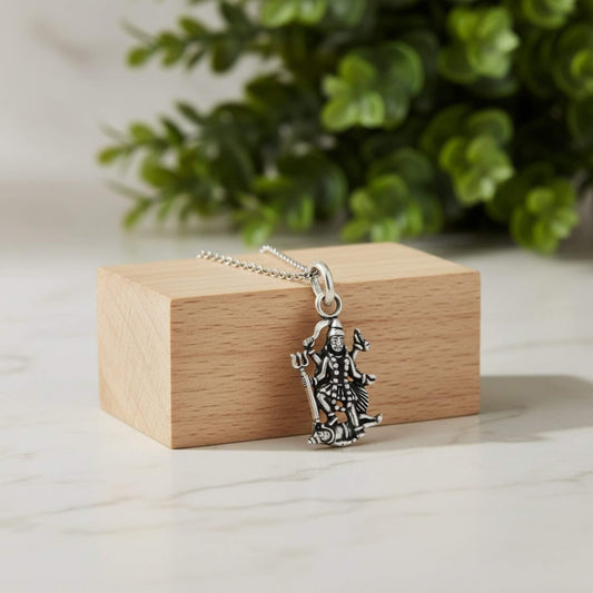 Azita 925 Sterling Silver God Goddess Maa Kali Pendant for Men and Women without chain with Certificate of Authenticity and BIS Hallmark.