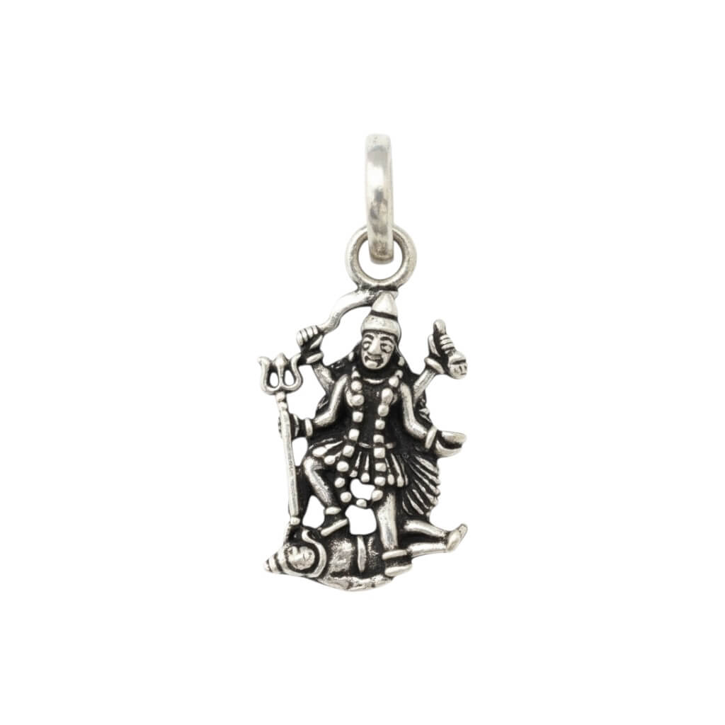 Azita 925 Sterling Silver God Goddess Maa Kali Pendant for Men and Women without chain with Certificate of Authenticity and BIS Hallmark.