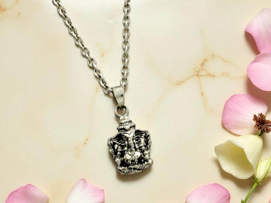 Azita 925 Sterling Silver God Ganesh Pendant for Men and Women |Bheema| without chain with Certificate of Authenticity and 925 Stamp