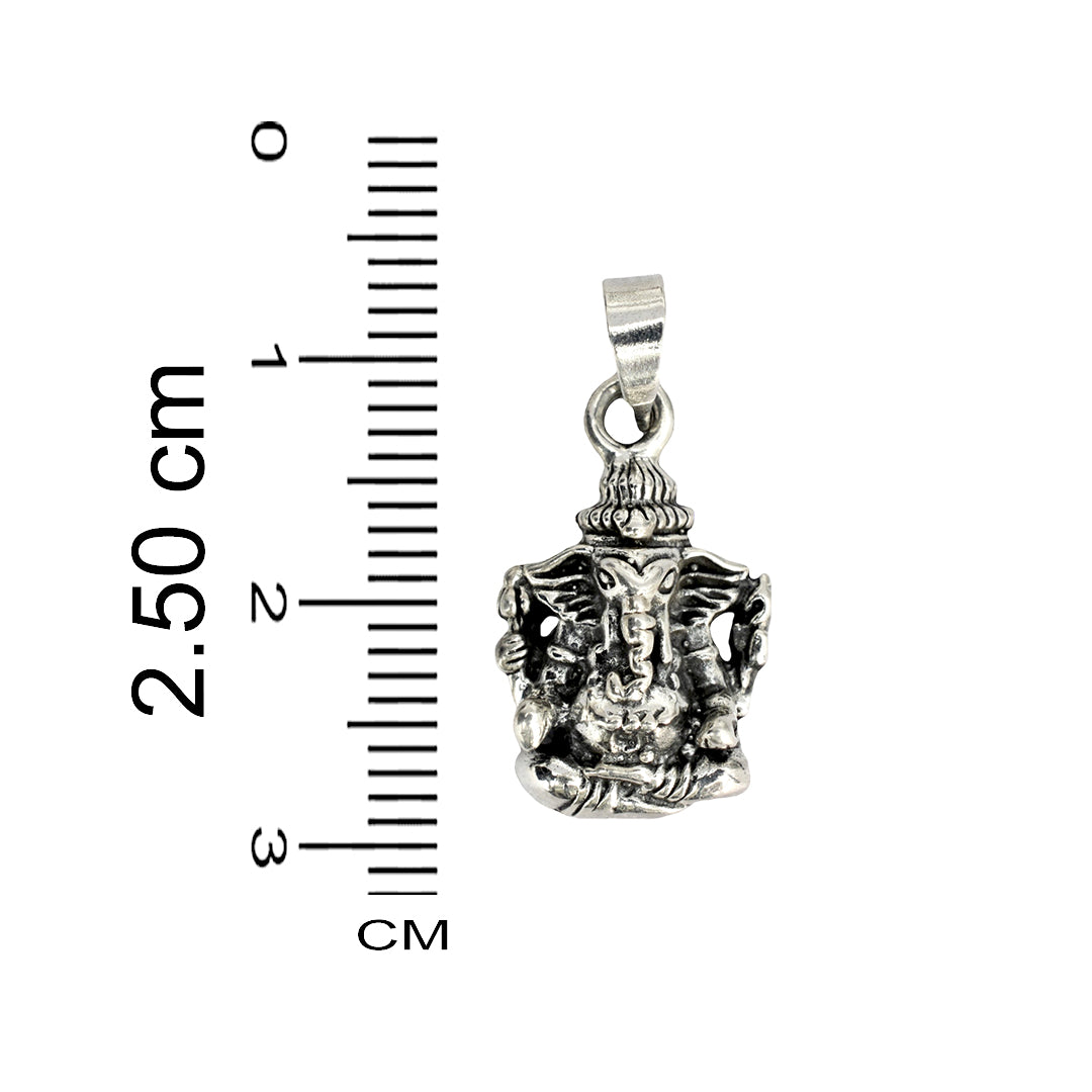 Azita 925 Sterling Silver God Ganesh Pendant for Men and Women |Bheema| without chain with Certificate of Authenticity and 925 Stamp