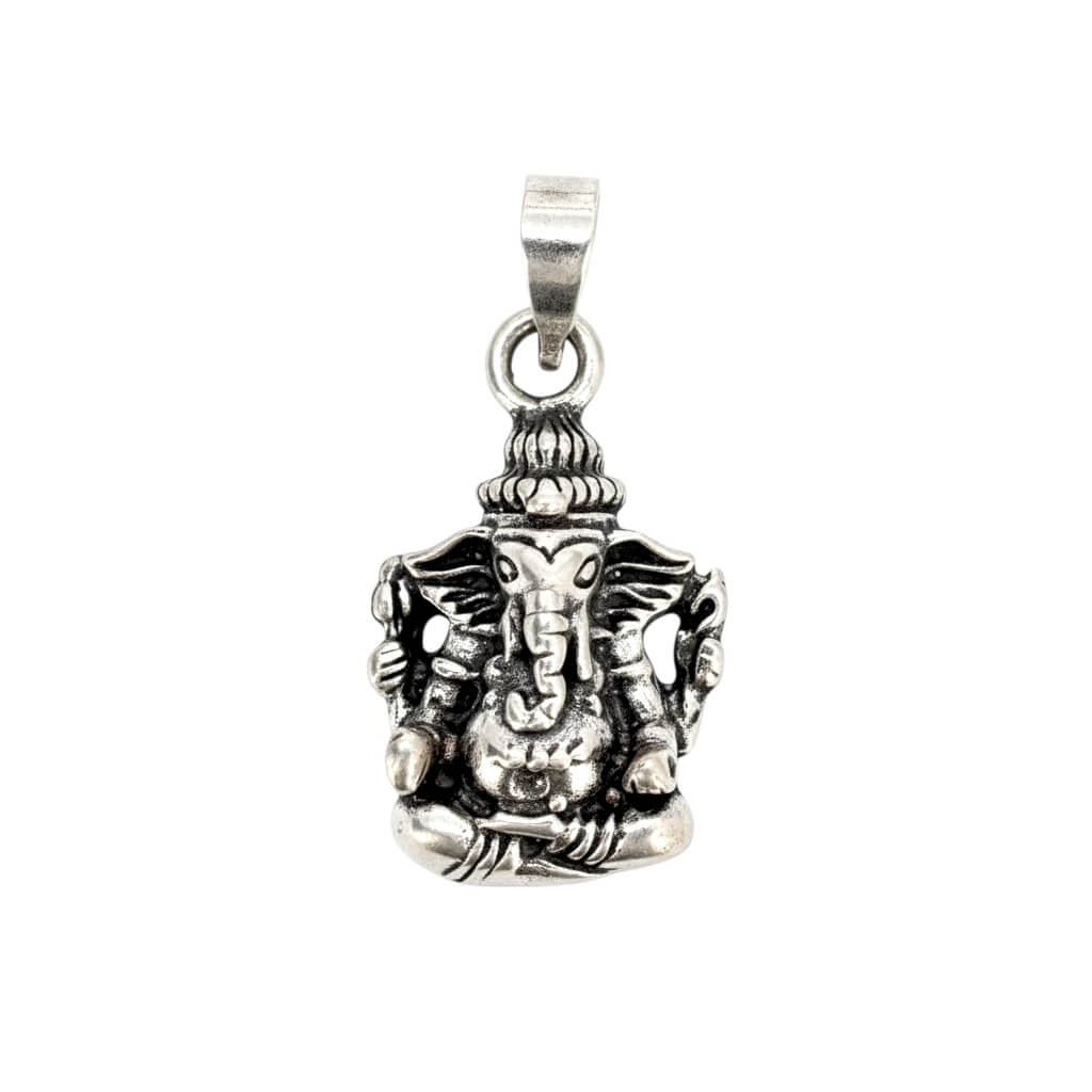 Azita 925 Sterling Silver God Ganesh Pendant for Men and Women |Bheema| without chain with Certificate of Authenticity and 925 Stamp