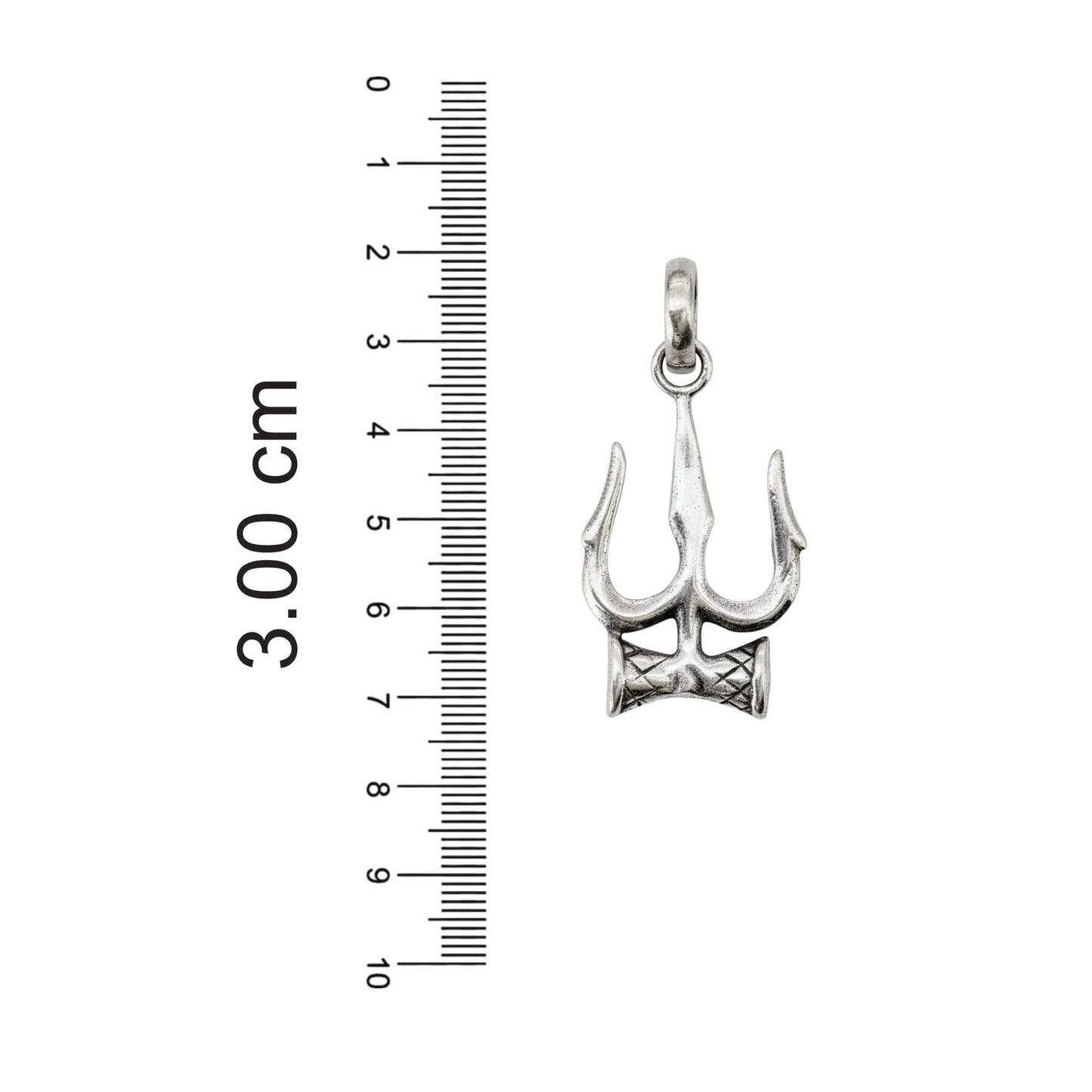 Azita 925 Sterling Silver God shivji Trishul with Damru Pendant for Men and Women without chain with Certificate of Authenticity and 925 Stamp