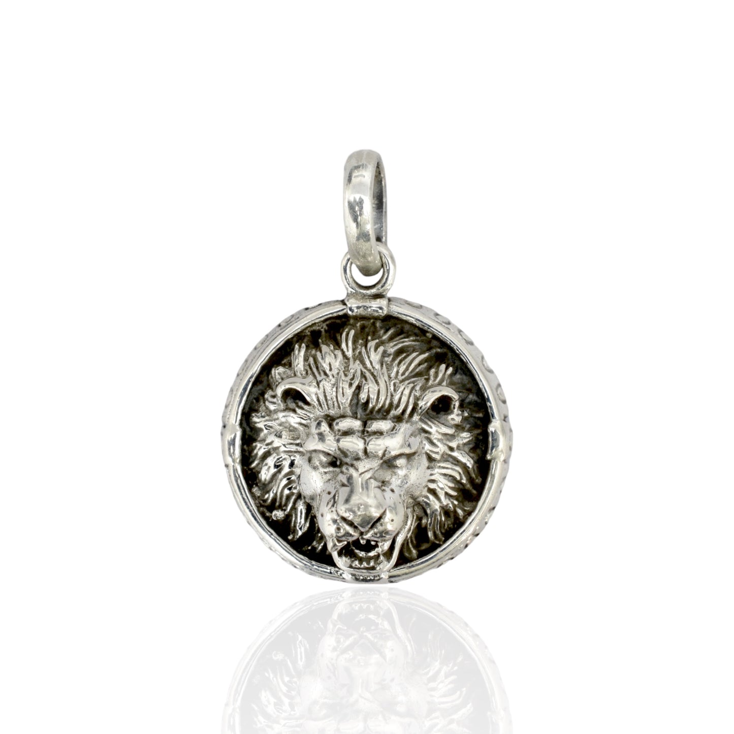 Azita 925 Sterling Silver Lion Face Pendant for Men and Women without chain with Certificate of Authenticity and 925 Stamp