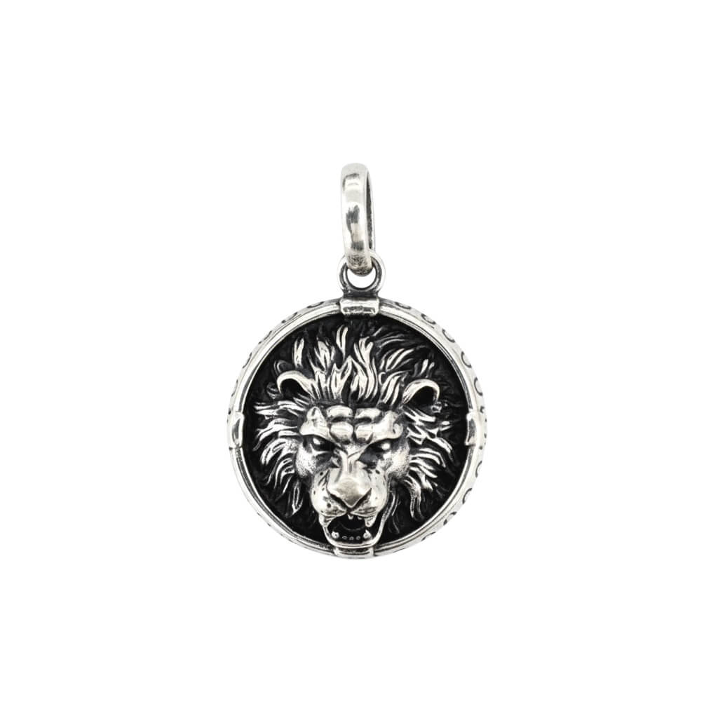 Azita 925 Sterling Silver Lion Face Pendant for Men and Women without chain with Certificate of Authenticity and 925 Stamp