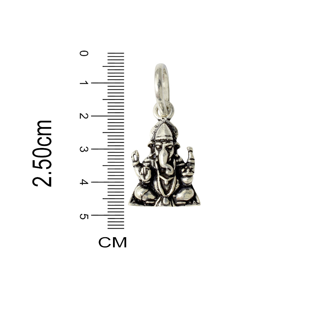 Azita 925 Sterling Silver God Ganesh Pendant for Men and Women| Nandana| Without Chain| with Certificate of Authenticity and 925 Stamp.