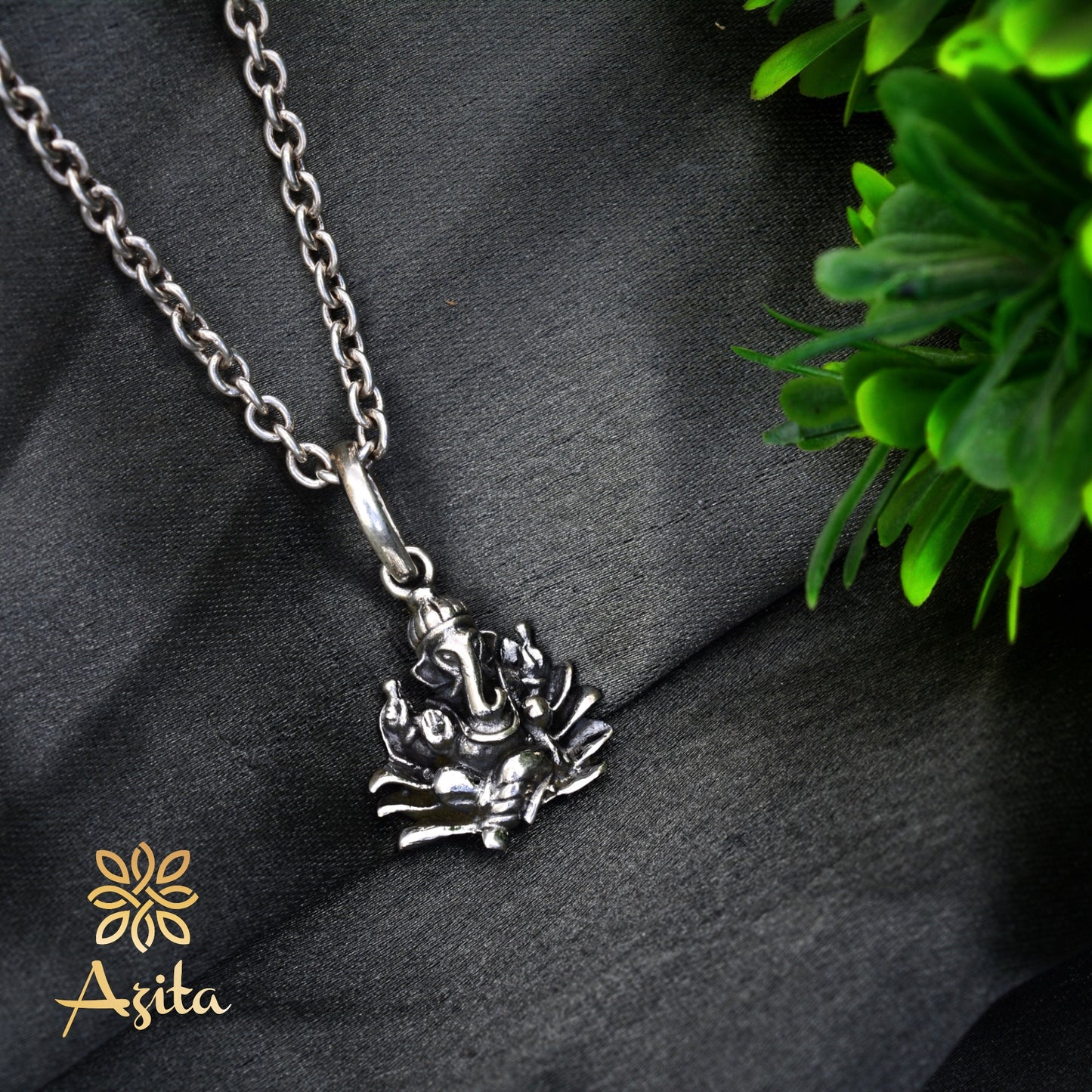 Azita 925 Sterling Silver God Ganesh Pendant for Men and Women| Vinayak | Without Chain| With Certificate of Authenticity and 925 Stamp.