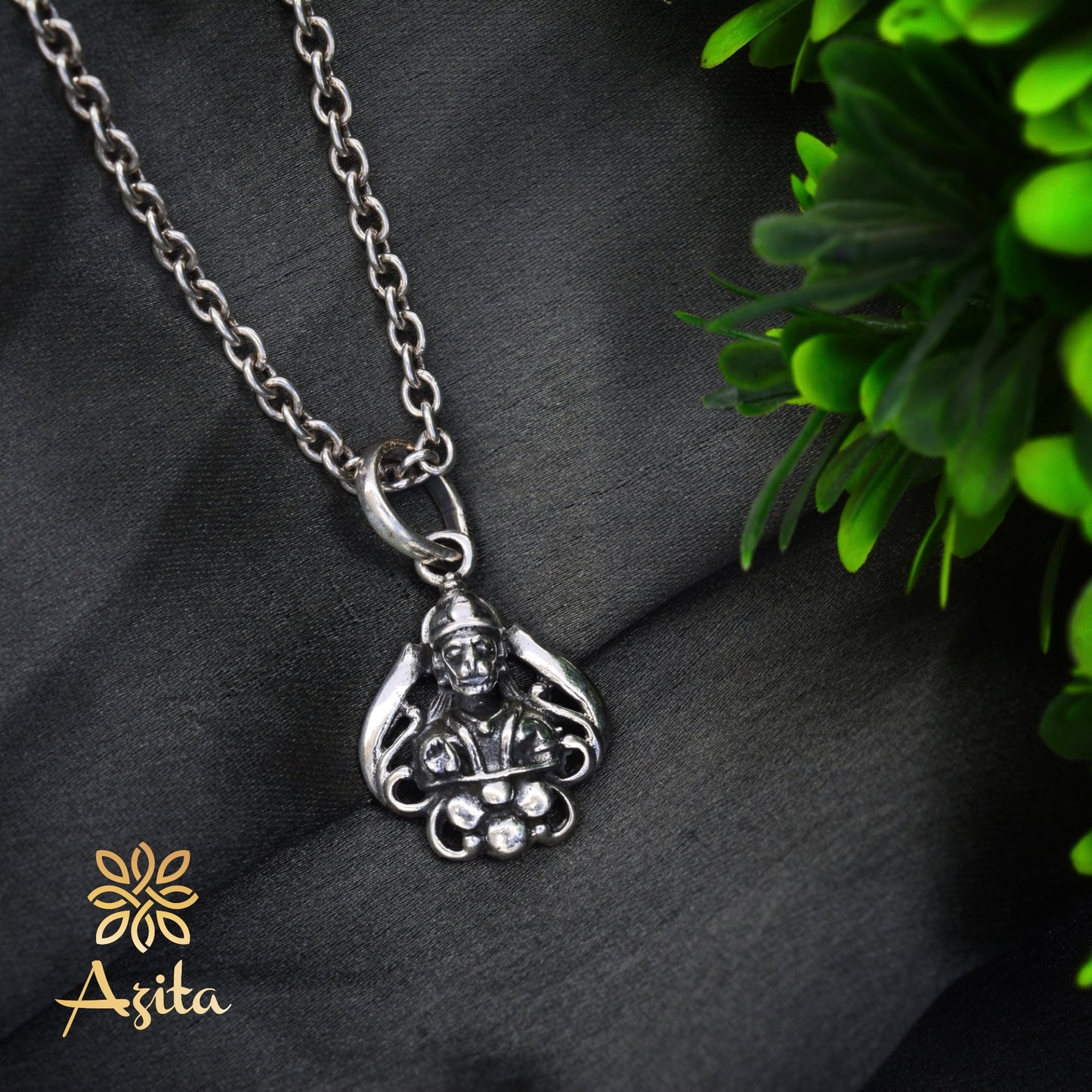 Azita 925 Sterling Silver God Hanuman Pendant for Men and Women| Vayu Putra| Without Chain| With Certificate of Authenticity and 925 Stamp.