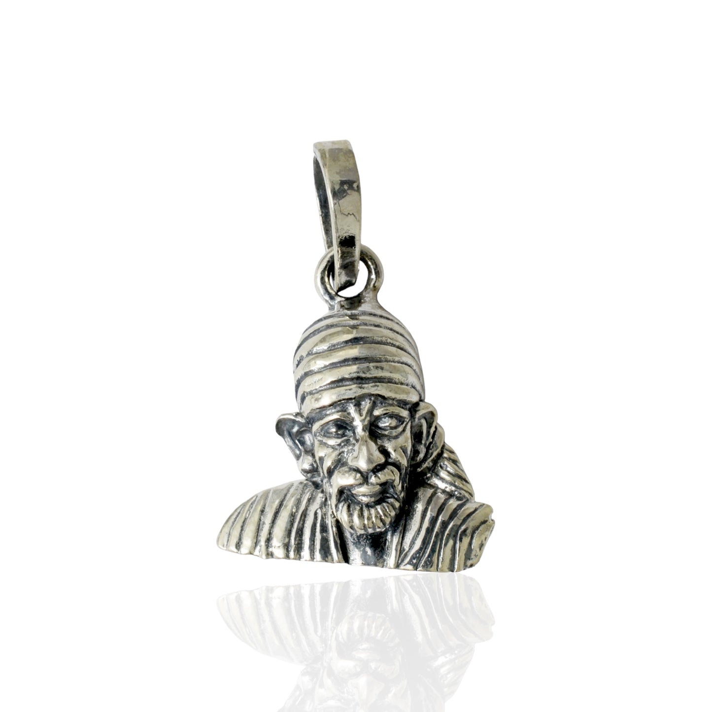 Azita 925 Sterling Silver God Sai Baba Pendant for Men and Women| Without Chain| With Certificate of Authenticity and 925 Stamp.