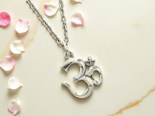 Azita 925 Sterling Silver Divine Om Pendant for Men and Women| Large| Without Chain| With Certificate of Authenticity and 925 Stamp.