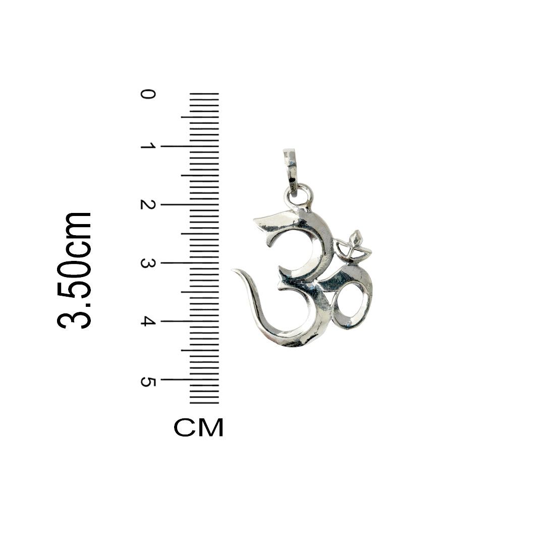 Azita 925 Sterling Silver Divine Om Pendant for Men and Women| Large| Without Chain| With Certificate of Authenticity and 925 Stamp.