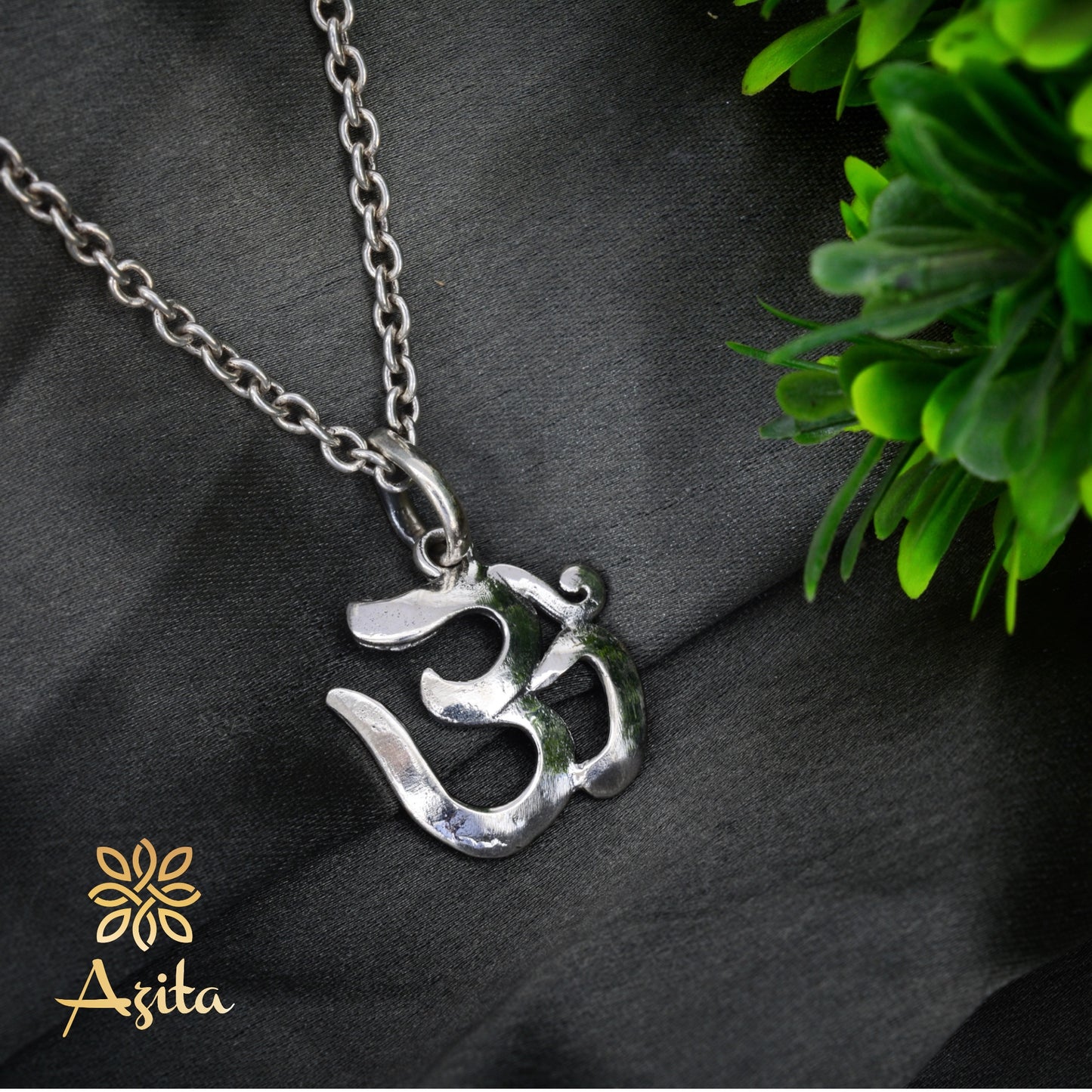 Azita 925 Sterling Silver Divine Om Pendant for Men and Women| Medium| Without Chain| With Certificate of Authenticity and 925 Stamp.