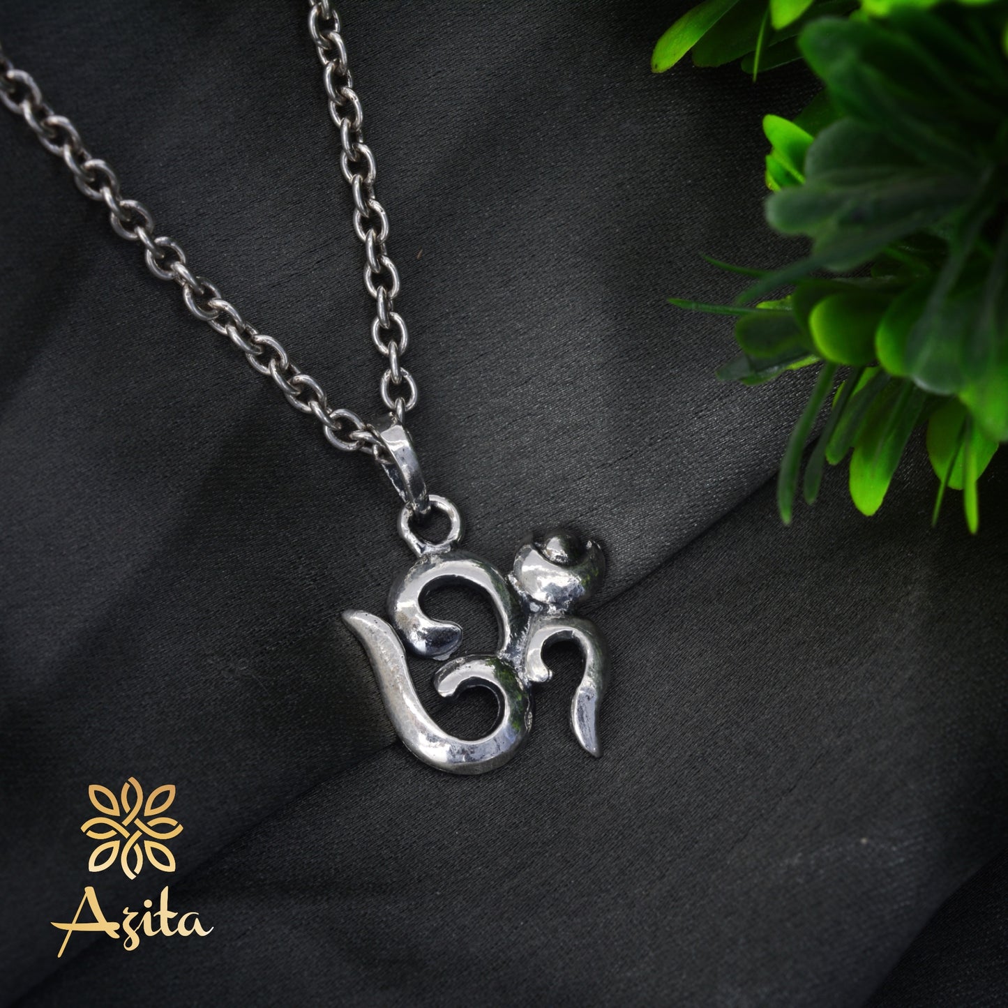 Azita 925 Sterling Silver Divine Om Pendant for Men and Women| Small | Without Chain| With Certificate of Authenticity and 925 Stamp.