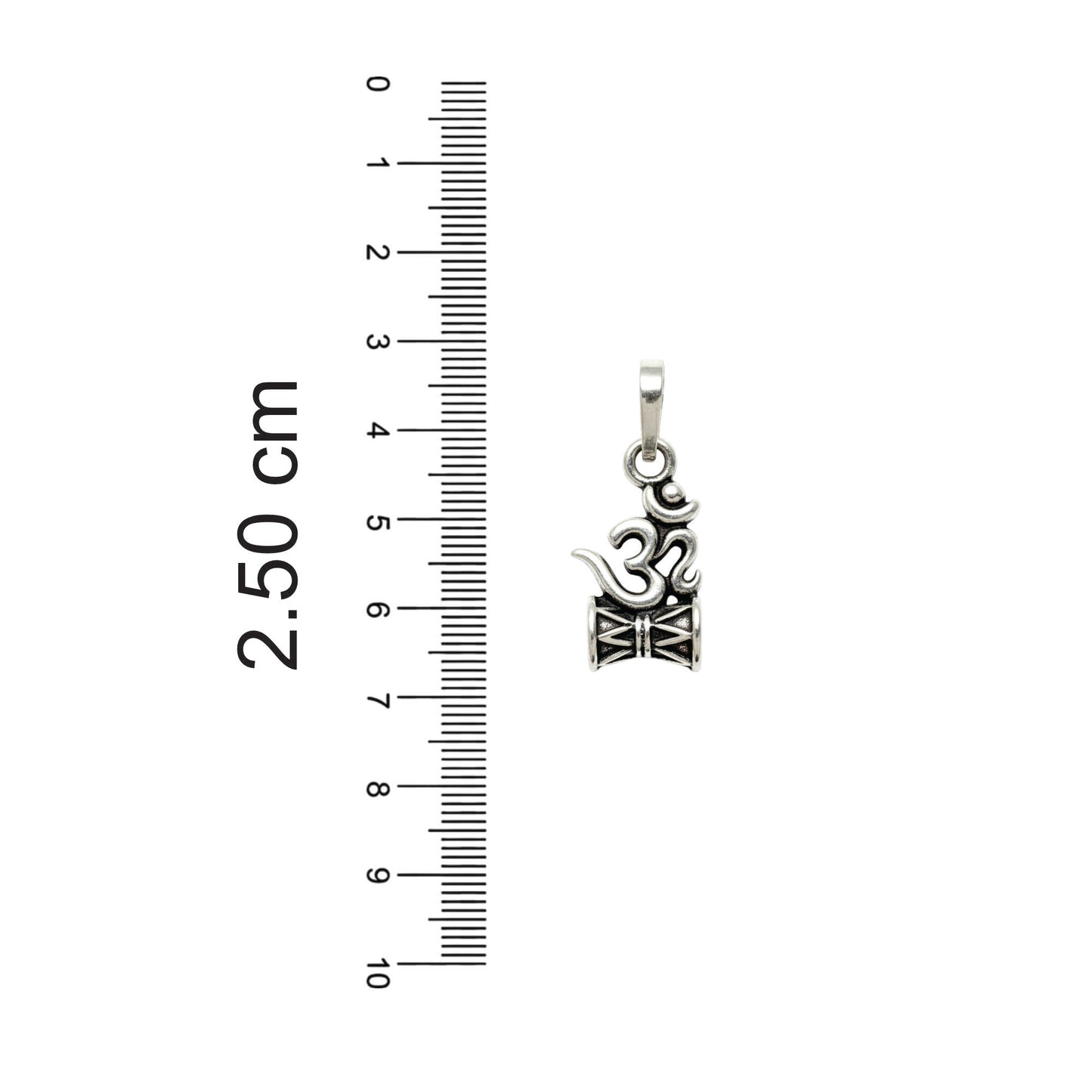 Azita 925 Sterling Silver Divine Om Pendant for Men and Women | With Shiv Damru| Without Chain| With Certificate of Authenticity and 925 Stamp.