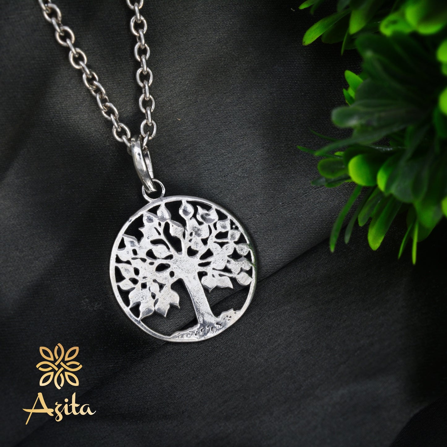 Azita 925 Sterling Silver Tree of Life Pendant for Men and Women| Without Chain | With Certificate of Authenticity and 925 Stamp.