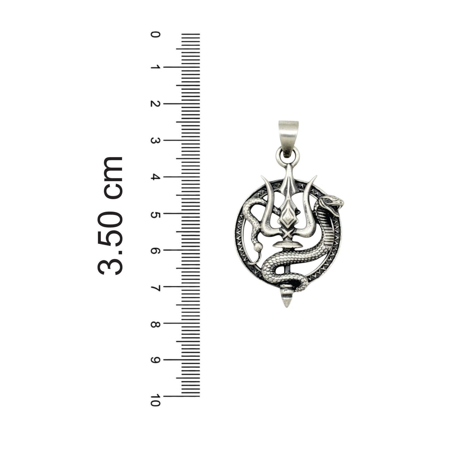 Azita 925 Sterling Silver God Shiv Trishul with Vasuki Pendant for Men and Women| Without Chain| With Certificate Of Authenticity and BIS Hallmarked