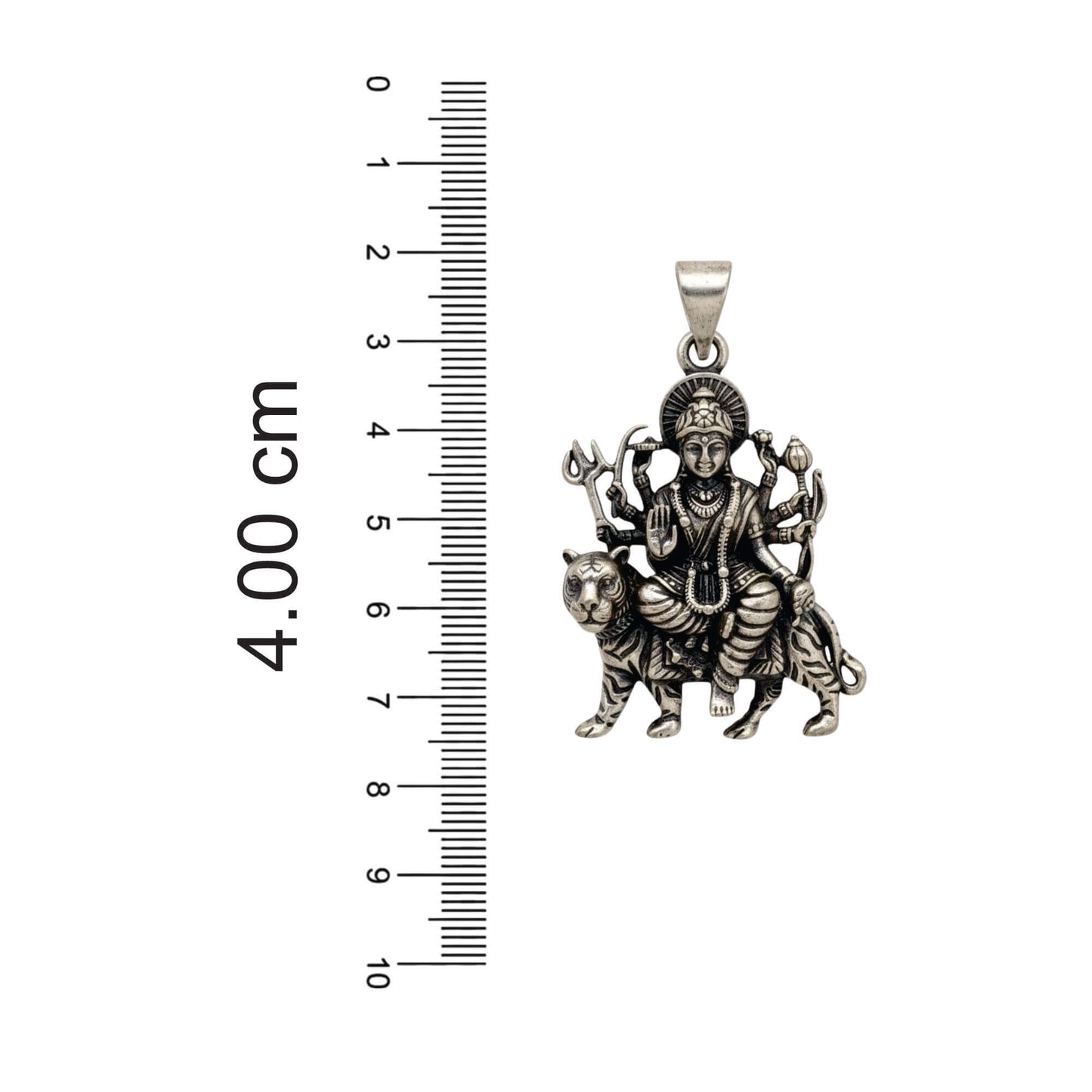 Azita 925 Sterling Silver Goddess Durga Maa Pendant for Men and Women| Without Chain| With Certificate Of Authenticity and BIS Hallmark.