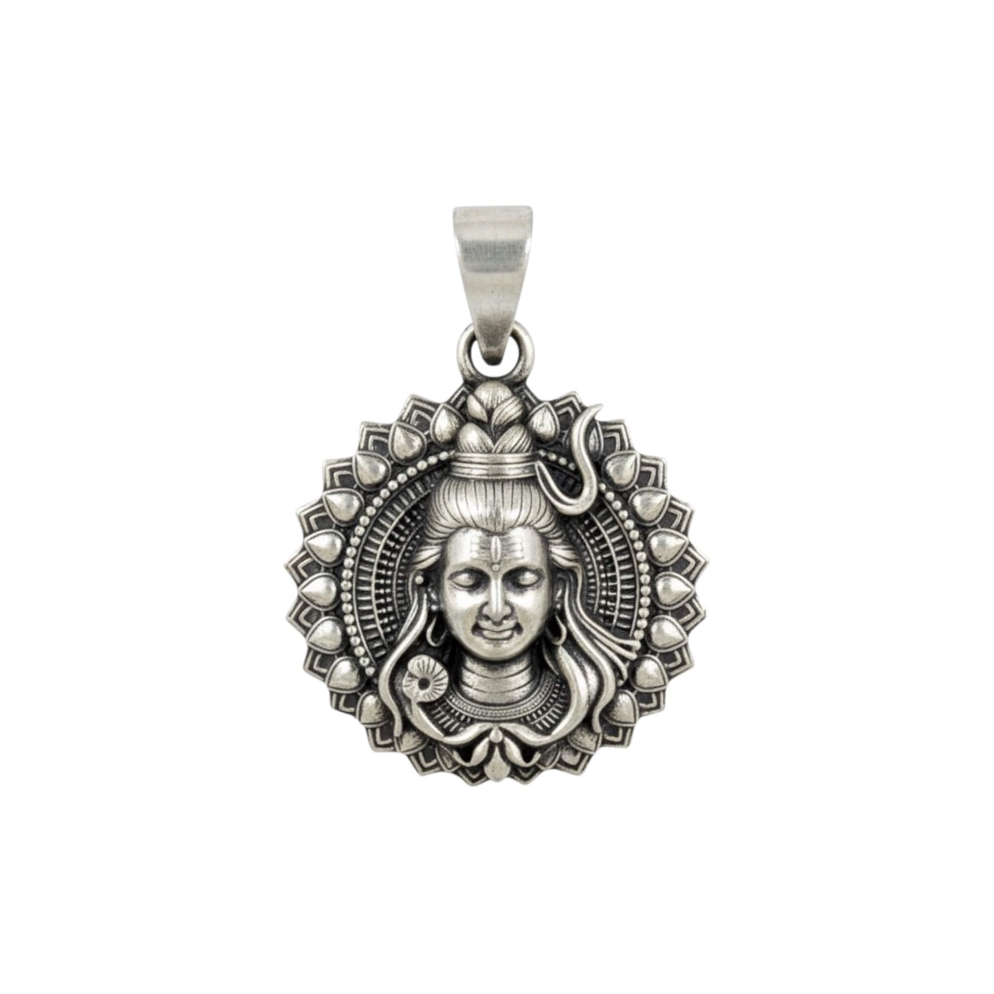 Azita 925 Sterling Silver God Shiv Pendant for Men and Women| Without Chain| With Certificate Of Authenticity and BIS Hallmark