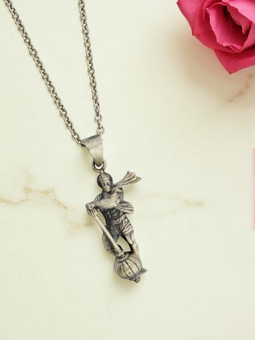 Azita 925 Sterling Silver God Hanuman Pendant for Men and Women| Bajrangbali | Without Chain| With Certificate Of Authenticity and BIS Hallmark