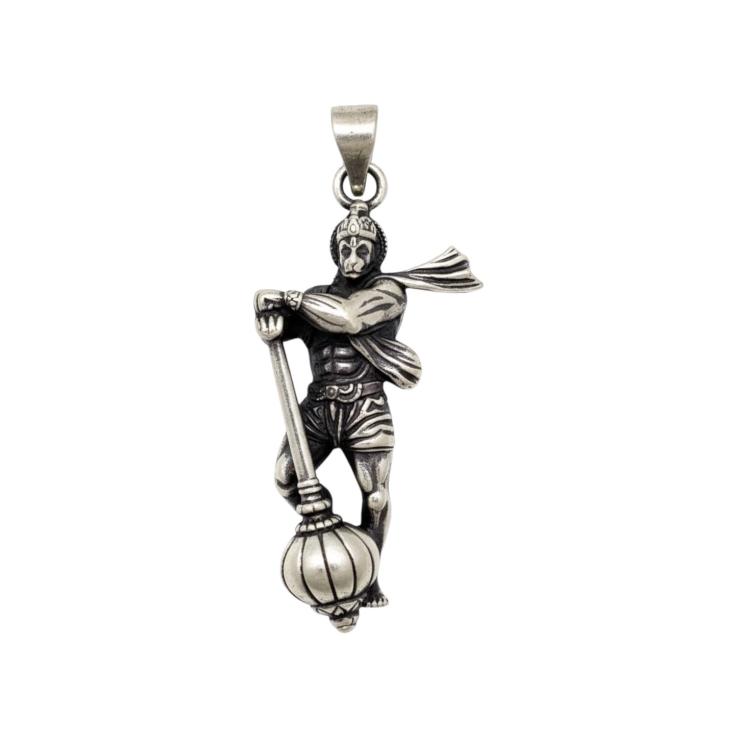 Azita 925 Sterling Silver God Hanuman Pendant for Men and Women| Bajrangbali | Without Chain| With Certificate Of Authenticity and BIS Hallmark