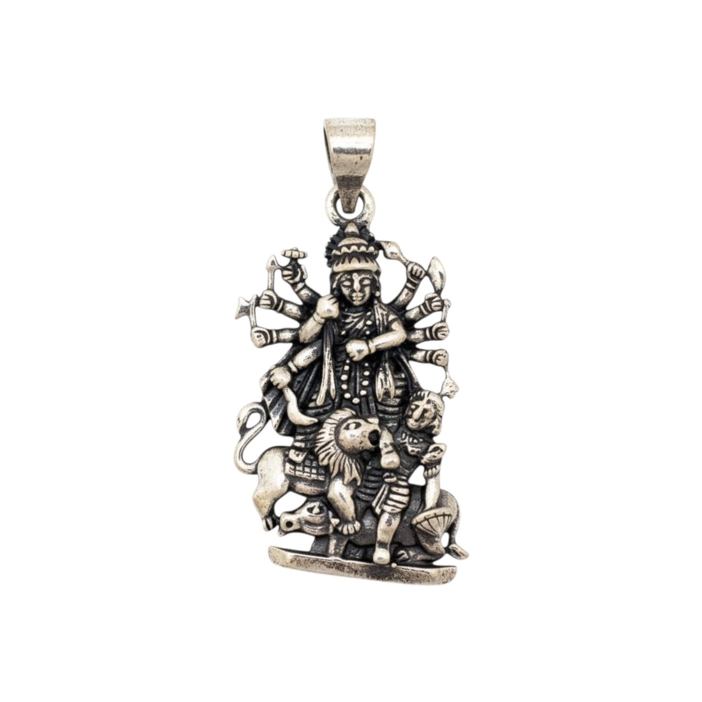 Azita 925 Sterling Silver Goddess Kali Maa Pendant for Men and Women| Without chain | With Certificate of Authenticity and BIS Hallmark.