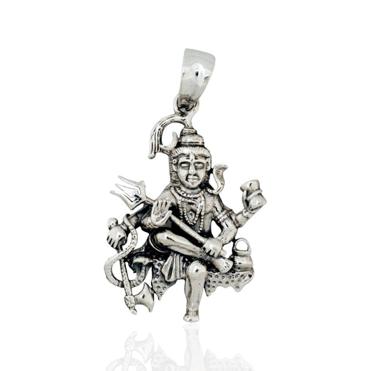 Azita 925 Sterling Silver God Shivji Pendant for Men and Women | Rudra | Without chain | With Certificate of Authenticity and BIS Hallmark.