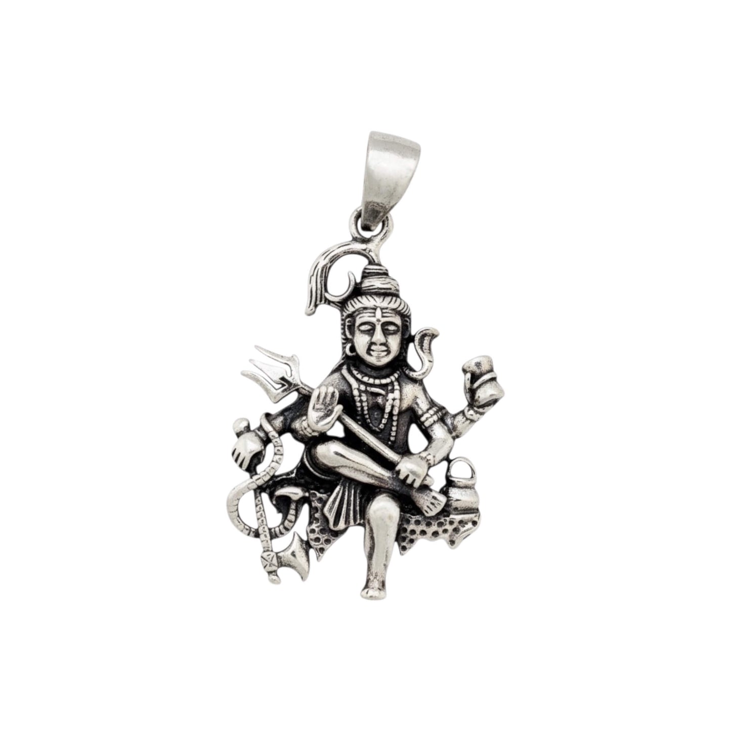 Azita 925 Sterling Silver God Shivji Pendant for Men and Women | Rudra | Without chain | With Certificate of Authenticity and BIS Hallmark.