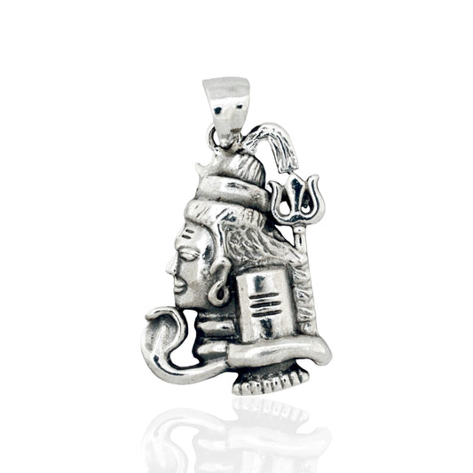 Azita 925 Sterling Silver God Shivji Pendant for Men and Women | Trilokpati | Without chain | With Certificate of Authenticity and BIS Hallmark.