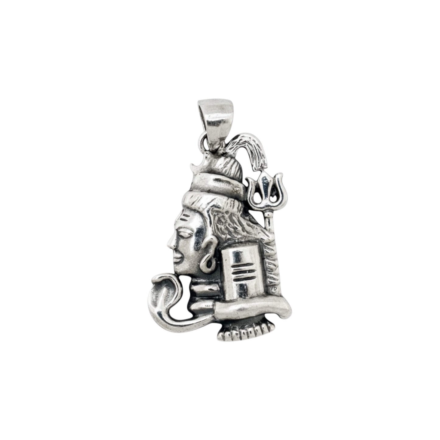 Azita 925 Sterling Silver God Shivji Pendant for Men and Women | Trilokpati | Without chain | With Certificate of Authenticity and BIS Hallmark.